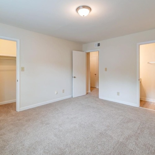 a room with white doors